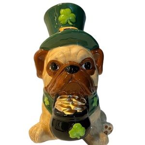 St. Patrick’s Day ceramic Pug dog decor new